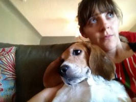 Abby Miller with her dog Pirate