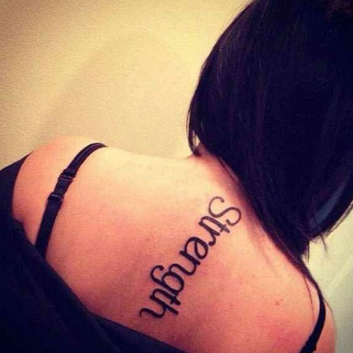 Alaina Marie Mathers STRENGTH tattoo