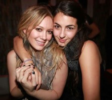 Alanna Masterson with her friend Hilary Duff