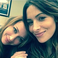 Amy Acker with co-star Sarah Shahi
