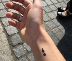 Brandon Flynn Semi-colon tattoo