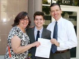 Elliot Fletcher with parents: Father-John DeMita, Mother- Julia Fletcher