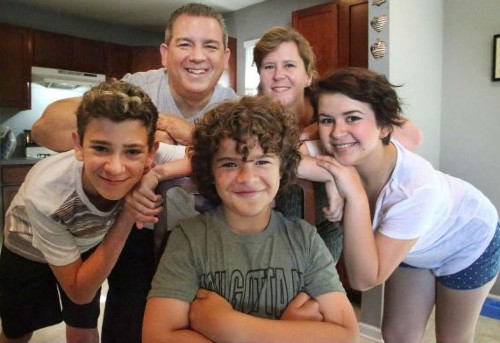 Gaten Matarazzo with family