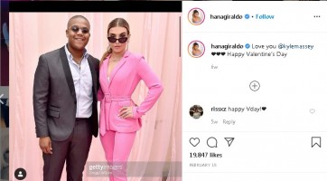 Hana Giraldo wishing Kyle Massey on Valentine's day