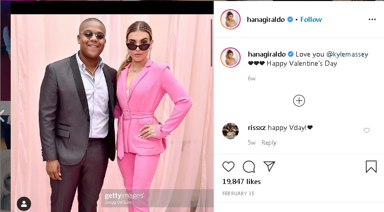 Hana Giraldo wishing Kyle Massey on Valentine's day