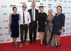 Liberty Phoenix family at a PETA event: Jeffrey Weinberg(stepfather), Arlyn Phoenix(Mother), Brother- Joaquin Phoenix; Sisters- Rain Phoenix, Summer Phoenix
