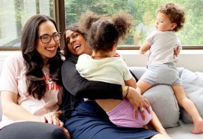 Maya Harris with Daughter Meena and grand kids