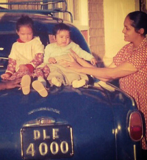 Mayanti Langer childhood- with brother Avalok