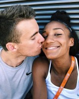 Nafissatou Thiam with her boyfriend