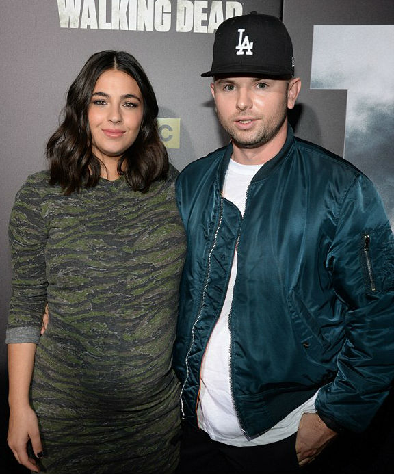 Pregnant Alanna Masterson with her boyfriend Brick Stowell