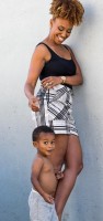 Ryan Michelle Bathe and son