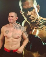Steve Howey shirtless at home